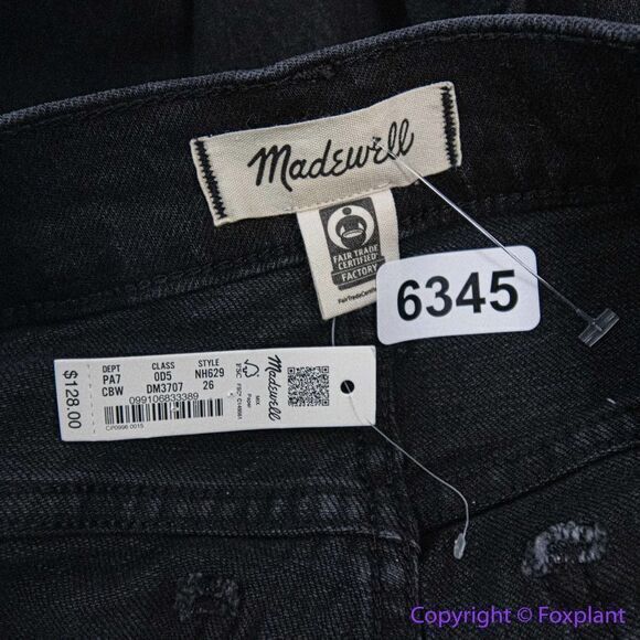 NEW Madewell The Mid-Rise Perfect Vintage Jeans Clean Black Wash, 26 - Picture 12 of 15